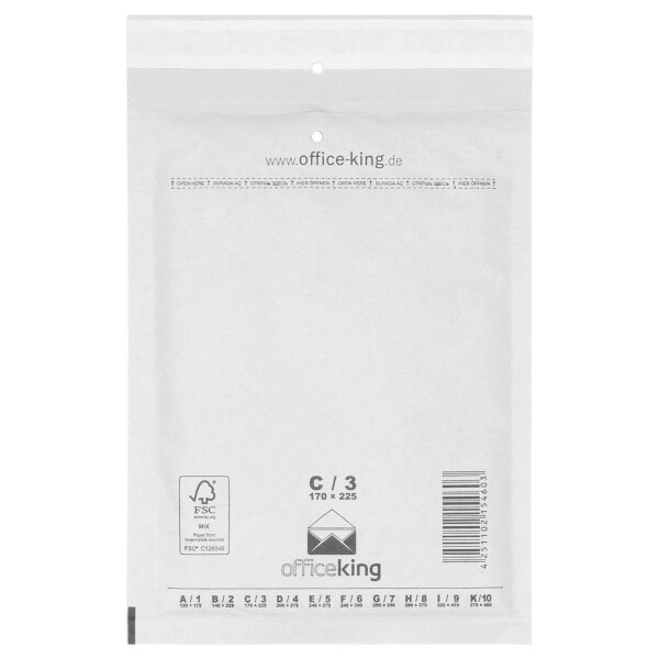 100x Luftpolstertaschen C3 170x225 mm DIN A5 - officeking weiß