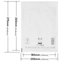 Luftpolstertasche in Weiß mit den Maßen 275x200 mm, Hersteller: officeking (Ansicht 1)