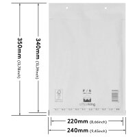 Bubble Wrap Envelope in White with dimensions 350x240 mm, DIN A4+, Brand: officeking (View 1)