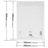 Luftpolstertasche in Weiß mit den Maßen 350x250 mm, Hersteller: officeking (Ansicht 1)