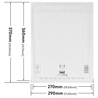 Luftpolstertasche in Weiß mit den Maßen 370x290 mm, Hersteller: officeking (Ansicht 1)