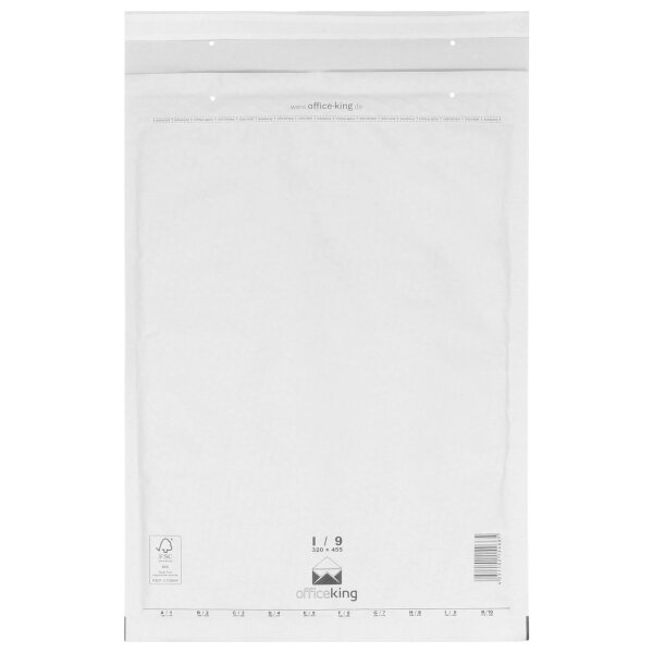 100x Bubble mailers I9 320x455 mm - officeking white