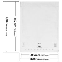 Bubble Wrap Envelope in White with dimensions 480x370 mm, DIN A3+, Brand: officeking (View 1)