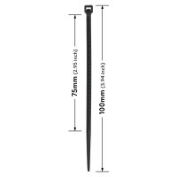 Cable tie in Black with dimensions 100 mm, Brand: verpacking (View 3)