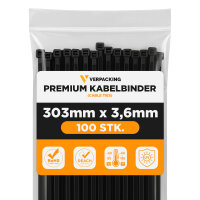 Kabelbinder in Schwarz mit den Maßen 300 mm, Hersteller: verpacking  (Hauptbild)