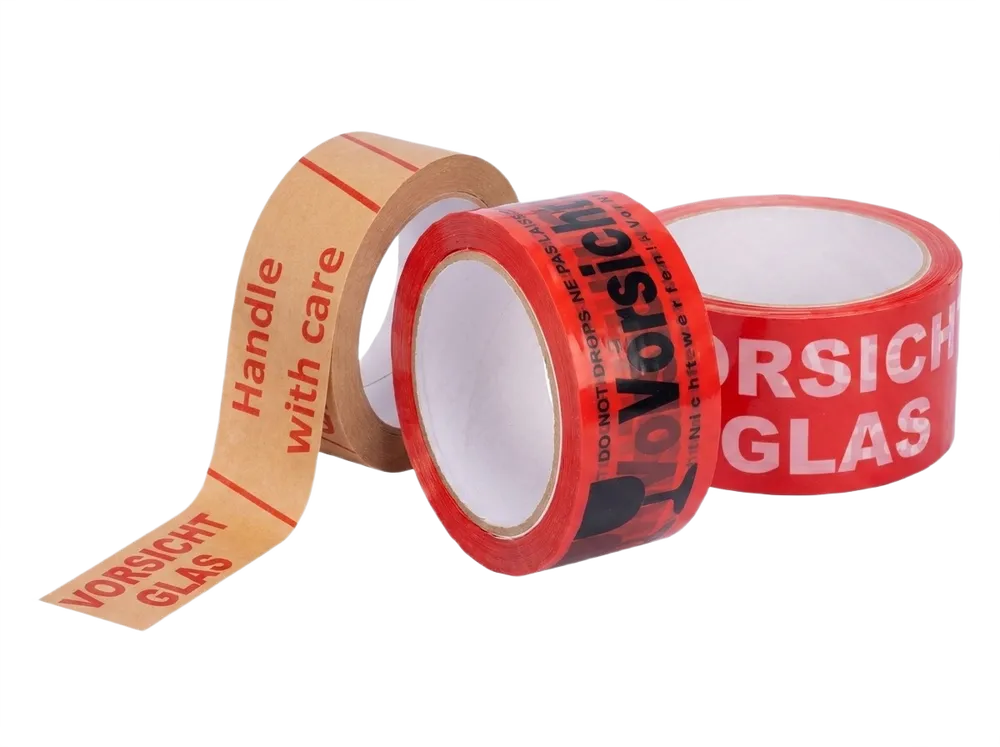 Warnklebeband mit Aufdruck Vorsicht Glas für zerbrechliche Sendungen