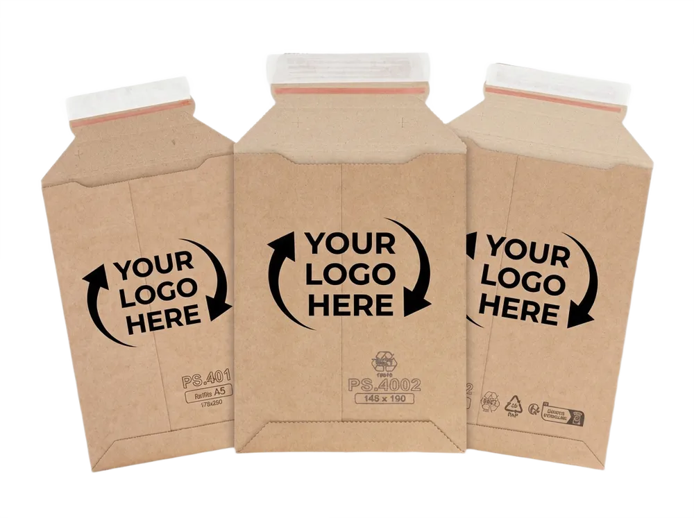 Versandtaschen aus Wellpappe mit individuellem Logo-Druck
